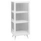 Glass Door Iron Sideboard Modern Server Cabinet with Storage for Kitchen 16"L x 14"W x 41"H White Clearhalo 'buffet_sideboard' 'Buffets & Sideboards' 'furn' 'furn_buffet_sideboard' 'Furniture' 'Kitchen & Dining Furniture' 5232258