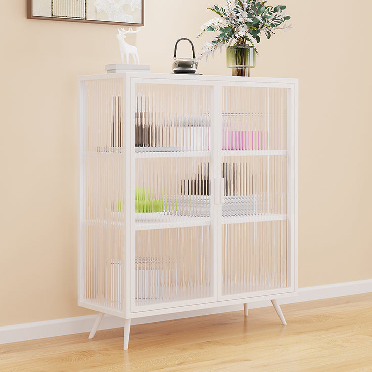 Glass Door Iron Sideboard Modern Server Cabinet with Storage for Kitchen Clearhalo 'buffet_sideboard' 'Buffets & Sideboards' 'furn' 'furn_buffet_sideboard' 'Furniture' 'Kitchen & Dining Furniture' 5232261