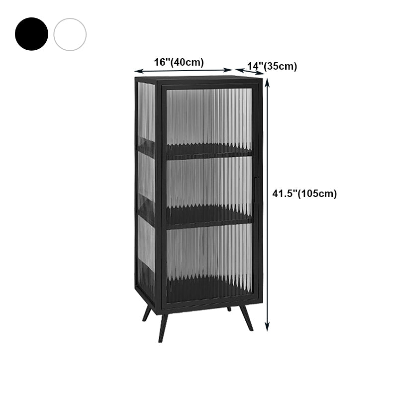 Glass Door Iron Sideboard Modern Server Cabinet with Storage for Kitchen Clearhalo 'buffet_sideboard' 'Buffets & Sideboards' 'furn' 'furn_buffet_sideboard' 'Furniture' 'Kitchen & Dining Furniture' 5232265
