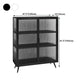 Glass Door Iron Sideboard Modern Server Cabinet with Storage for Kitchen Clearhalo 'buffet_sideboard' 'Buffets & Sideboards' 'furn' 'furn_buffet_sideboard' 'Furniture' 'Kitchen & Dining Furniture' 5232268