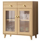 39-inch Height Minimalism Cupboard Glass Doors Sideboard for Living Room