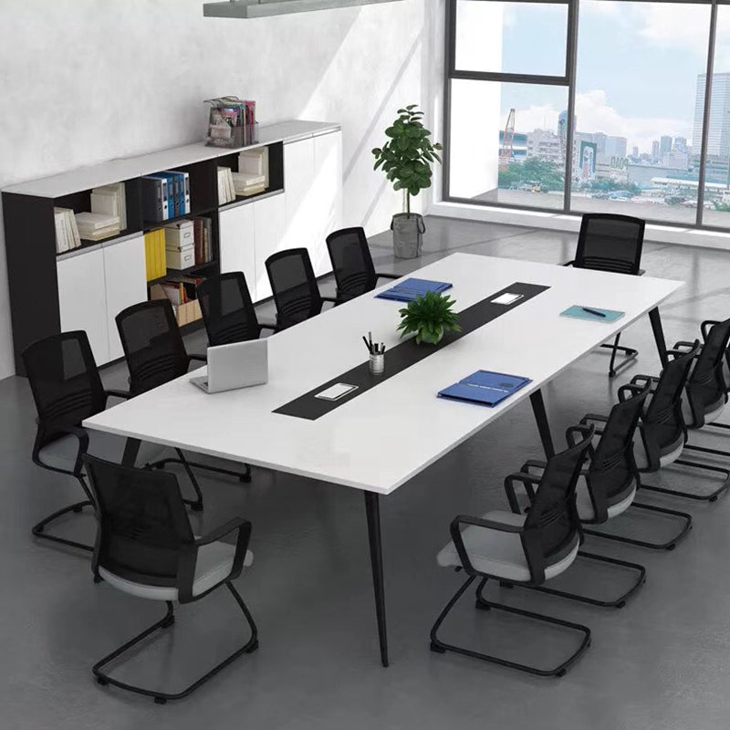 Desk rectángulo de escritorio de madera de ingeniería de estilo contemporáneo para la oficina