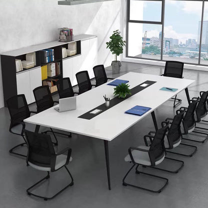 Desk rectángulo de escritorio de madera de ingeniería de estilo contemporáneo para la oficina