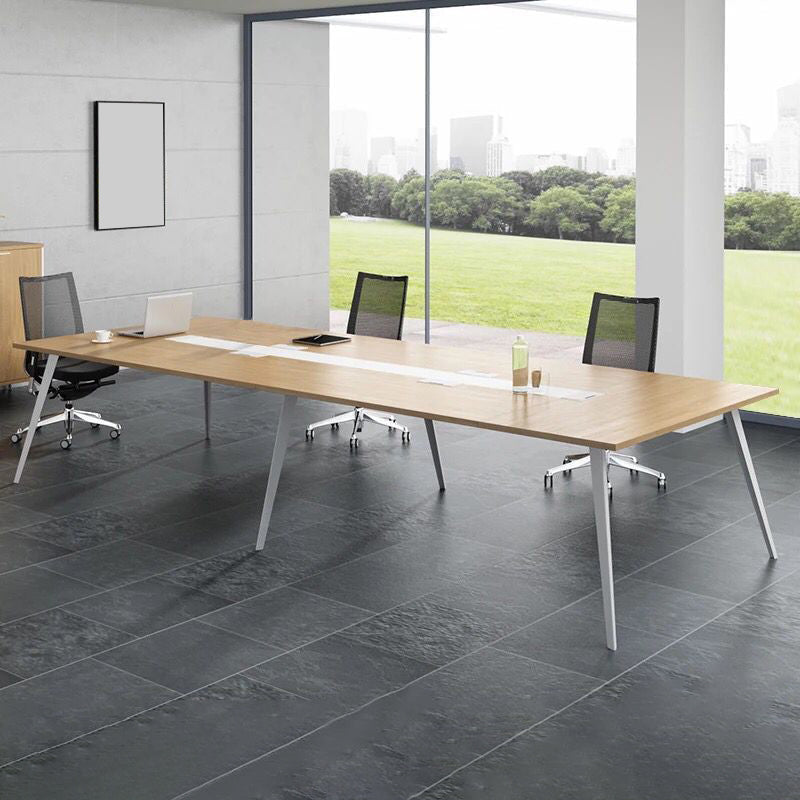 Desk rectángulo de escritorio de madera de ingeniería de estilo contemporáneo para la oficina