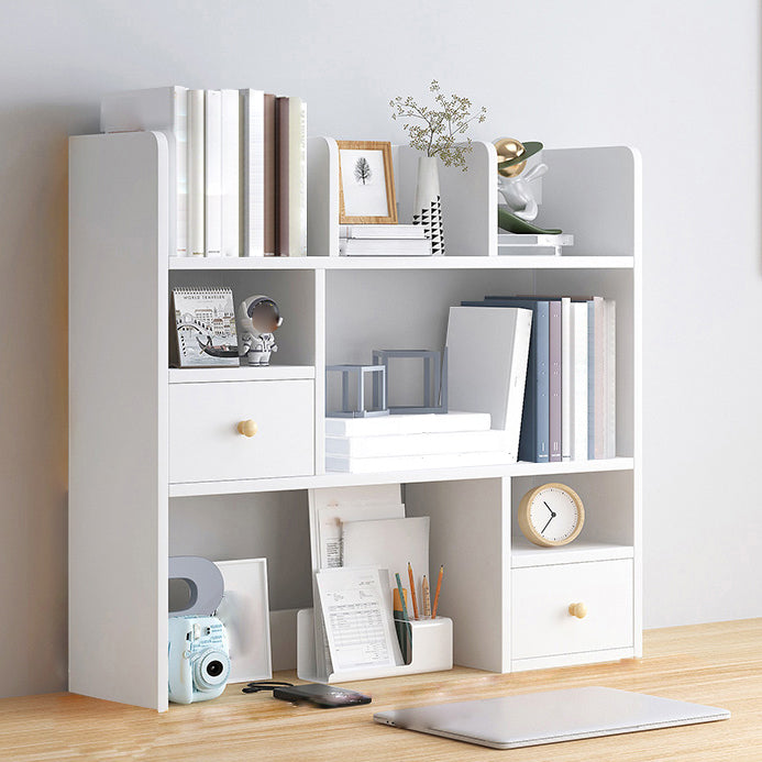 Modern Style Bookshelf Enginner Wood Bookcase for Home Office 32.7"L x 6.7"W x 31.5"H White 2 Clearhalo 'Bookcases' 'furn' 'furn_bookcases' 'Furniture' 'Office Furniture' 5232474