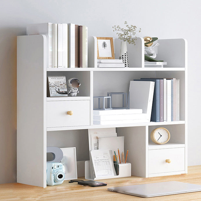 Modern Style Bookshelf Enginner Wood Bookcase for Home Office 40.6"L x 6.7"W x 31.5"H White 2 Clearhalo 'Bookcases' 'furn' 'furn_bookcases' 'Furniture' 'Office Furniture' 5232475
