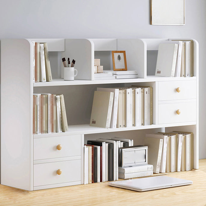 Modern Style Bookshelf Enginner Wood Bookcase for Home Office 32.7"L x 6.7"W x 31.5"H White 4 Clearhalo 'Bookcases' 'furn' 'furn_bookcases' 'Furniture' 'Office Furniture' 5232484