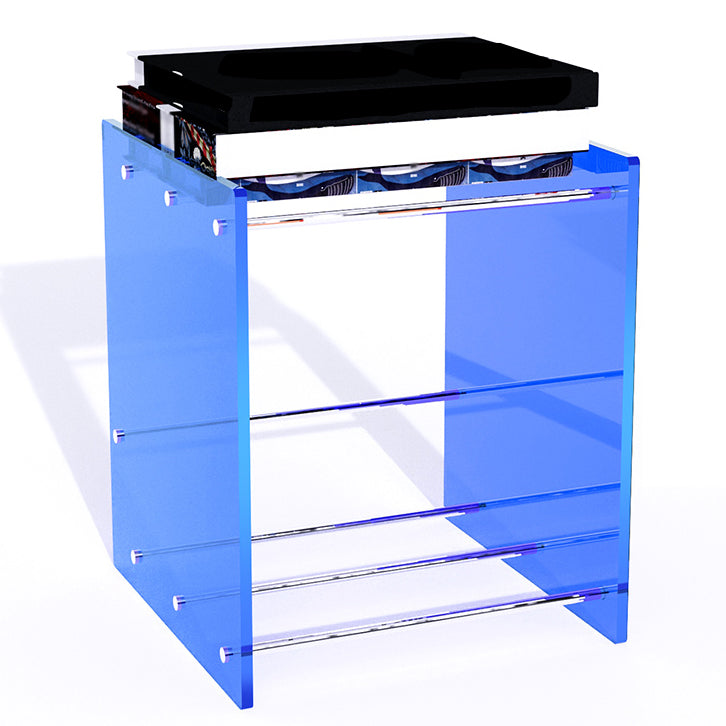 Multiple Colors Modern Style Bookshelf Acrylic Bookcase for Home 12.6"L x 11.8"W x 11.8"H Blue Clearhalo 'Bookcases' 'furn' 'furn_bookcases' 'Furniture' 'Office Furniture' 5232542
