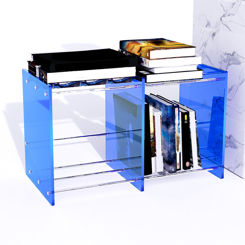 Multiple Colors Modern Style Bookshelf Acrylic Bookcase for Home 24.8"L x 11.8"W x 11.8"H Blue Clearhalo 'Bookcases' 'furn' 'furn_bookcases' 'Furniture' 'Office Furniture' 5232543