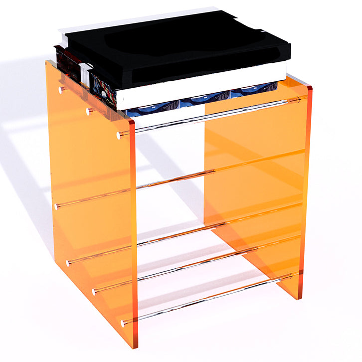 Multiple Colors Modern Style Bookshelf Acrylic Bookcase for Home 12.6"L x 11.8"W x 11.8"H Orange Clearhalo 'Bookcases' 'furn' 'furn_bookcases' 'Furniture' 'Office Furniture' 5232544