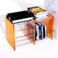 Multiple Colors Modern Style Bookshelf Acrylic Bookcase for Home 24.8"L x 11.8"W x 11.8"H Orange Clearhalo 'Bookcases' 'furn' 'furn_bookcases' 'Furniture' 'Office Furniture' 5232545