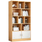 Modern Style Bookshelf Closed Back Wood Bookcase with Doors for Home Office