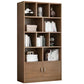 Modern Style Bookshelf Closed Back Wood Bookcase with Doors for Home Office