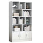Modern Style Bookshelf Closed Back Wood Bookcase with Doors for Home Office