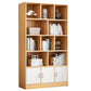 Modern Style Bookshelf Closed Back Wood Bookcase with Doors for Home Office