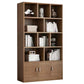 Modern Style Bookshelf Closed Back Wood Bookcase with Doors for Home Office