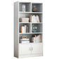 Modern Style Bookshelf Closed Back Wood Bookcase with Doors for Home Office