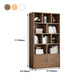 Modern Style Bookshelf Closed Back Wood Bookcase with Doors for Home Office