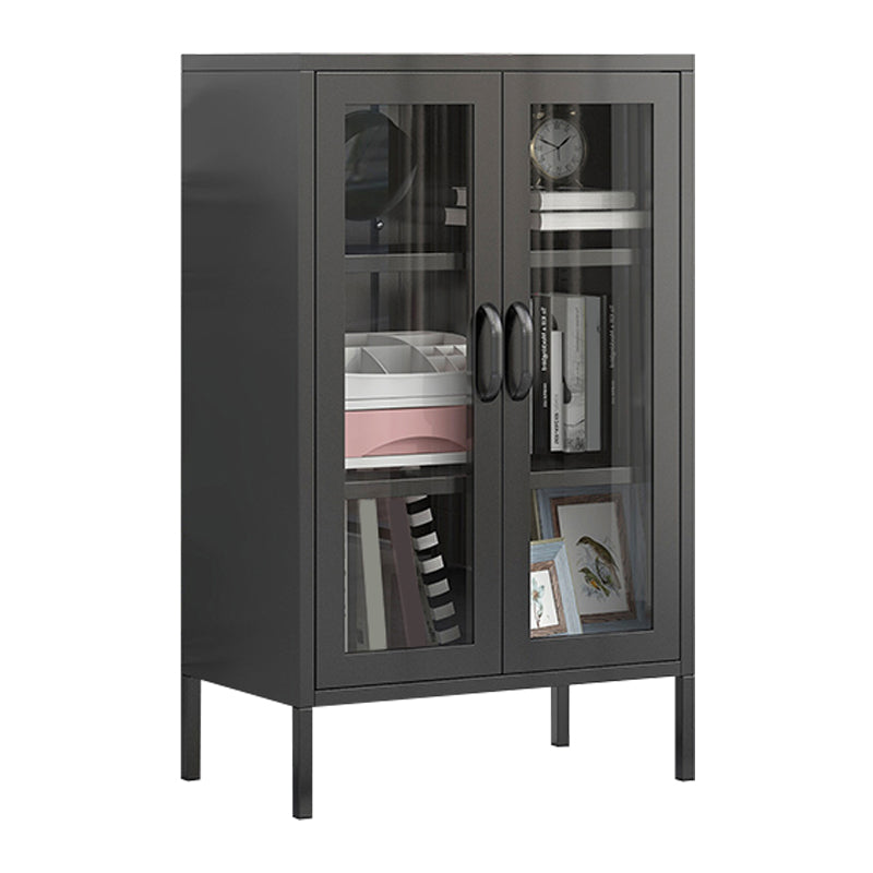 Scandinavian Style Bookshelf Closed Back Bookcase for Study Room with Door