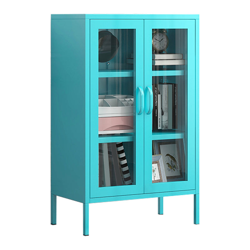 Scandinavian Style Bookshelf Closed Back Bookcase for Study Room with Door