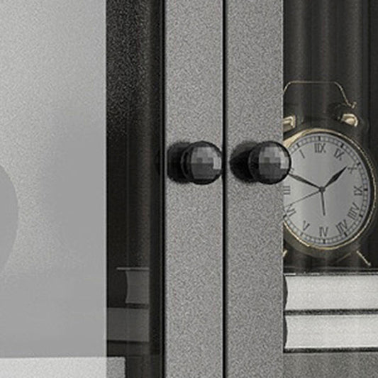 Scandinavian Style Bookshelf Closed Back Bookcase for Study Room with Door