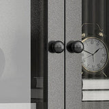 Scandinavian Style Bookshelf Closed Back Bookcase for Study Room with Door