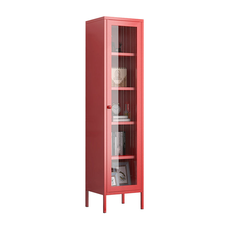Scandinavian Style Bookshelf Closed Back Bookcase for Study Room with Door