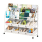 White Bookshelf Contemporary Style Bookcase for Study Room with Casters