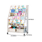 White Bookshelf Contemporary Style Bookcase for Study Room with Casters