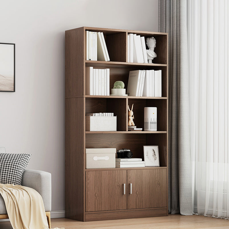 Modern Style Bookshelf Engineer Wood Closed Back Bookcase for Home Office