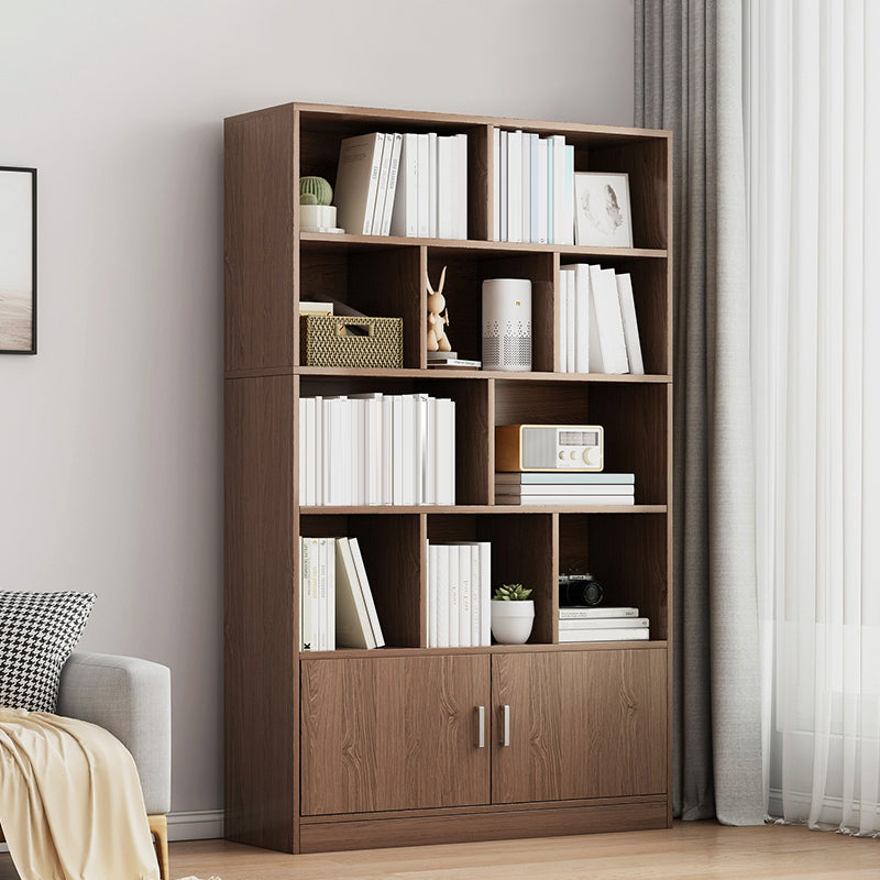 Modern Style Bookshelf Engineer Wood Closed Back Bookcase for Home Office