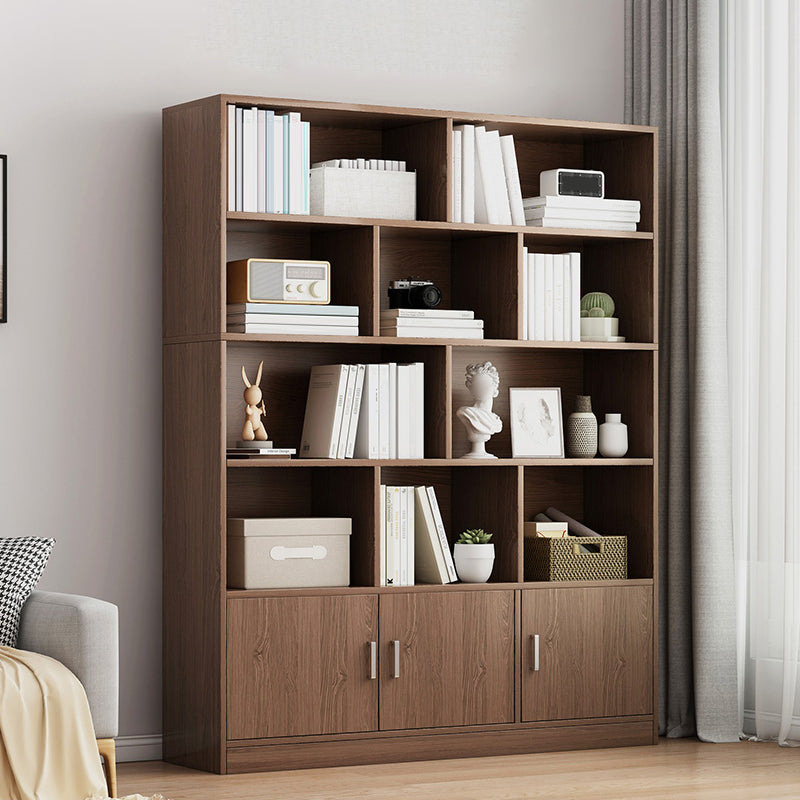 Modern Style Bookshelf Engineer Wood Closed Back Bookcase for Home Office