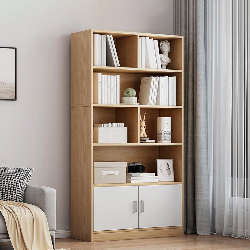Modern Style Bookshelf Engineer Wood Closed Back Bookcase for Home Office