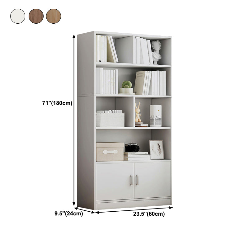 Modern Style Bookshelf Engineer Wood Closed Back Bookcase for Home Office