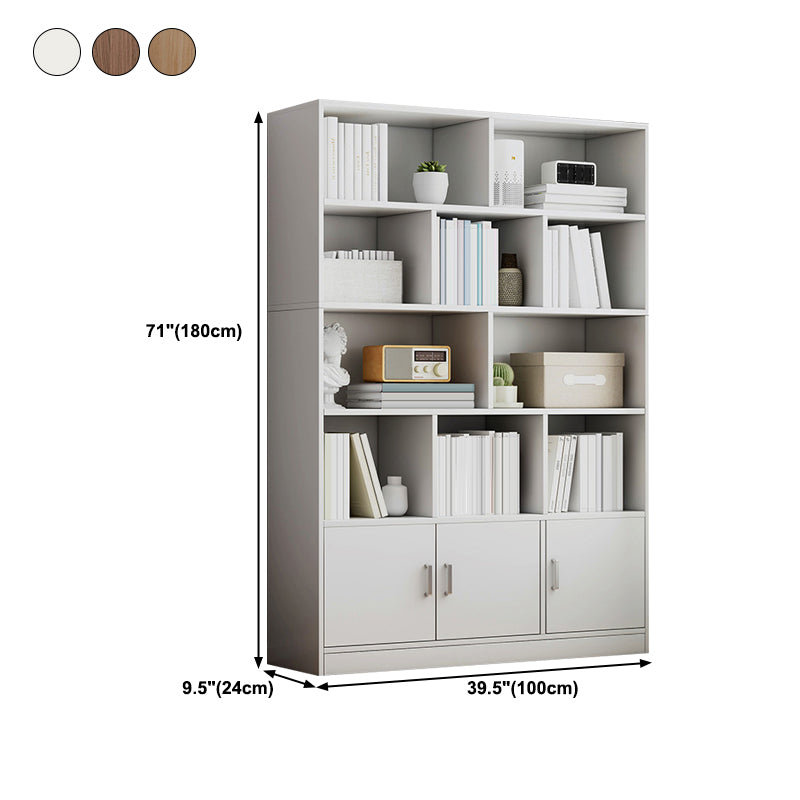 Modern Style Bookshelf Engineer Wood Closed Back Bookcase for Home Office