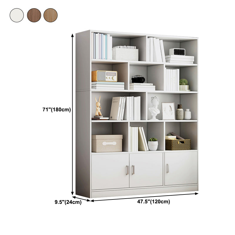 Modern Style Bookshelf Engineer Wood Closed Back Bookcase for Home Office
