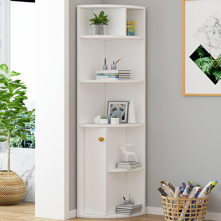 Corner Shelf Bookcase White Bookshelf with Doors for Home Office Clearhalo 'Bookcases' 'furn' 'furn_bookcases' 'Furniture' 'Office Furniture' 5232774