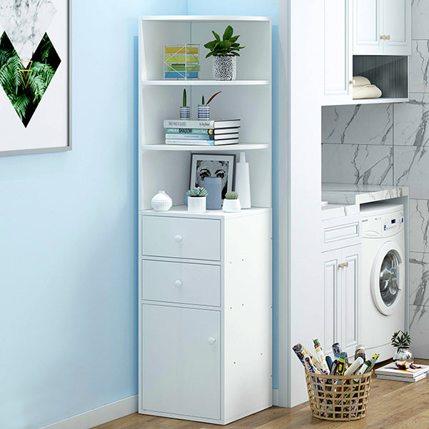 Corner Shelf Bookcase White Bookshelf with Doors for Home Office Clearhalo 'Bookcases' 'furn' 'furn_bookcases' 'Furniture' 'Office Furniture' 5232783