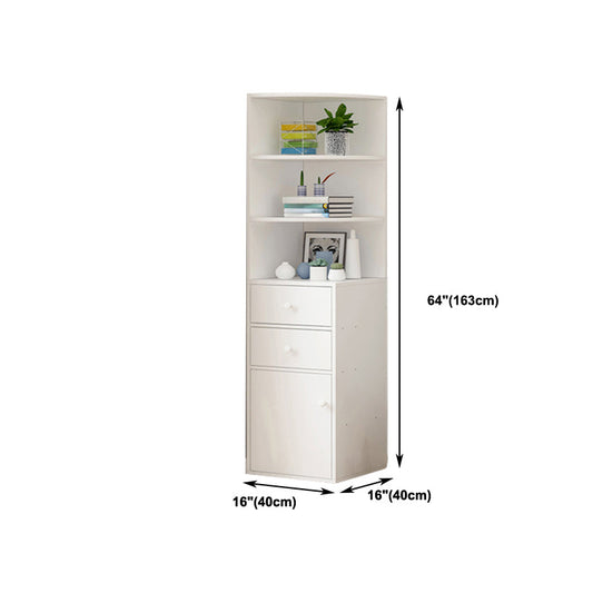Corner Shelf Bookcase White Bookshelf with Doors for Home Office Clearhalo 'Bookcases' 'furn' 'furn_bookcases' 'Furniture' 'Office Furniture' 5232785