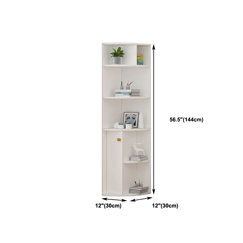 Corner Shelf Bookcase White Bookshelf with Doors for Home Office Clearhalo 'Bookcases' 'furn' 'furn_bookcases' 'Furniture' 'Office Furniture' 5232788