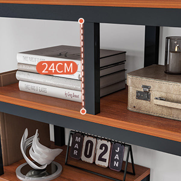 Geometrische boekplank houten en metalen boekenkast voor thuiskantoor