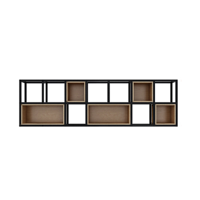 Industrial Style Bookcase Wall Mounted Bookshelf for Office and Study Room 82.7"L x 9.8"W x 23.6"H Clearhalo 'Bookcases' 'furn' 'furn_bookcases' 'Furniture' 'Office Furniture' 5232895