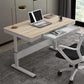 Contemporary Standing Desk Converter White Metal Base Desk for Office Natural Clearhalo 'furn' 'furn_office_desk' 'Furniture' 'Office Desks' 'Office Furniture' 'office_desk' 5232930