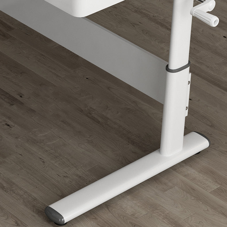 Contemporary Standing Desk Converter White Metal Base Desk for Office Clearhalo 'furn' 'furn_office_desk' 'Furniture' 'Office Desks' 'Office Furniture' 'office_desk' 5232940