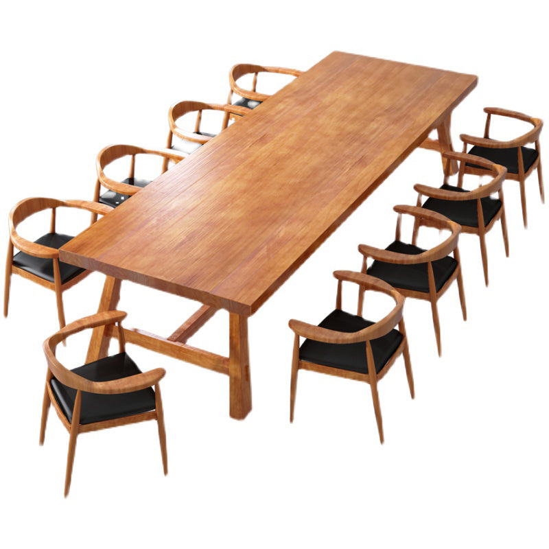 Descripción de la reunión Mesa rectángulo de madera maciza de pino moderno para oficina