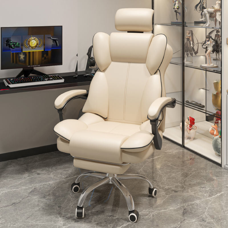 Faux Lederstuhl Moderne hochrücken gepolsterte Waffenstuhl mit Rädern