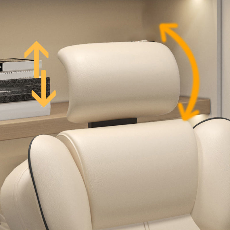 Faux lederen stoel moderne hoge rug gevated wapenstoel met wielen