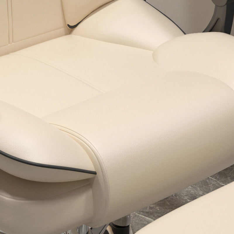 Faux lederen stoel moderne hoge rug gevated wapenstoel met wielen