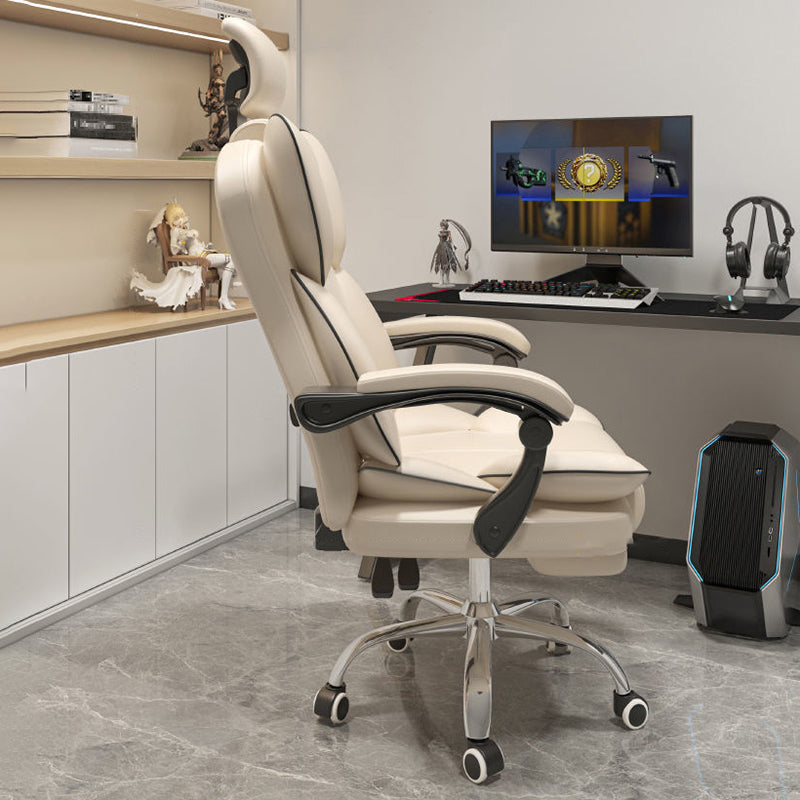 Faux Lederstuhl Moderne hochrücken gepolsterte Waffenstuhl mit Rädern