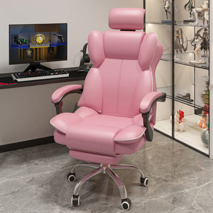 Faux Lederstuhl Moderne hochrücken gepolsterte Waffenstuhl mit Rädern